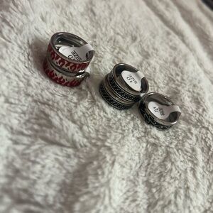 Random Set of Stylish Band Rings Size 10
